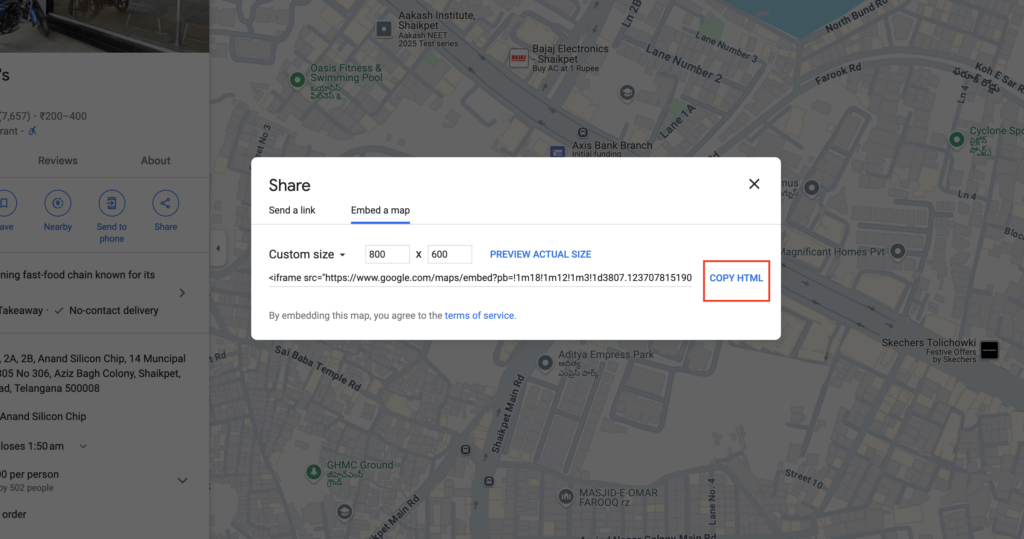 Google Maps embed html code